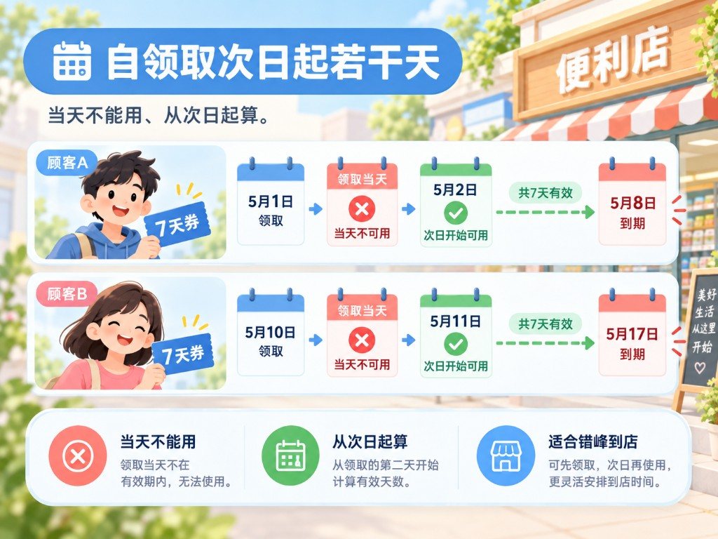 自领取次日起N天示意